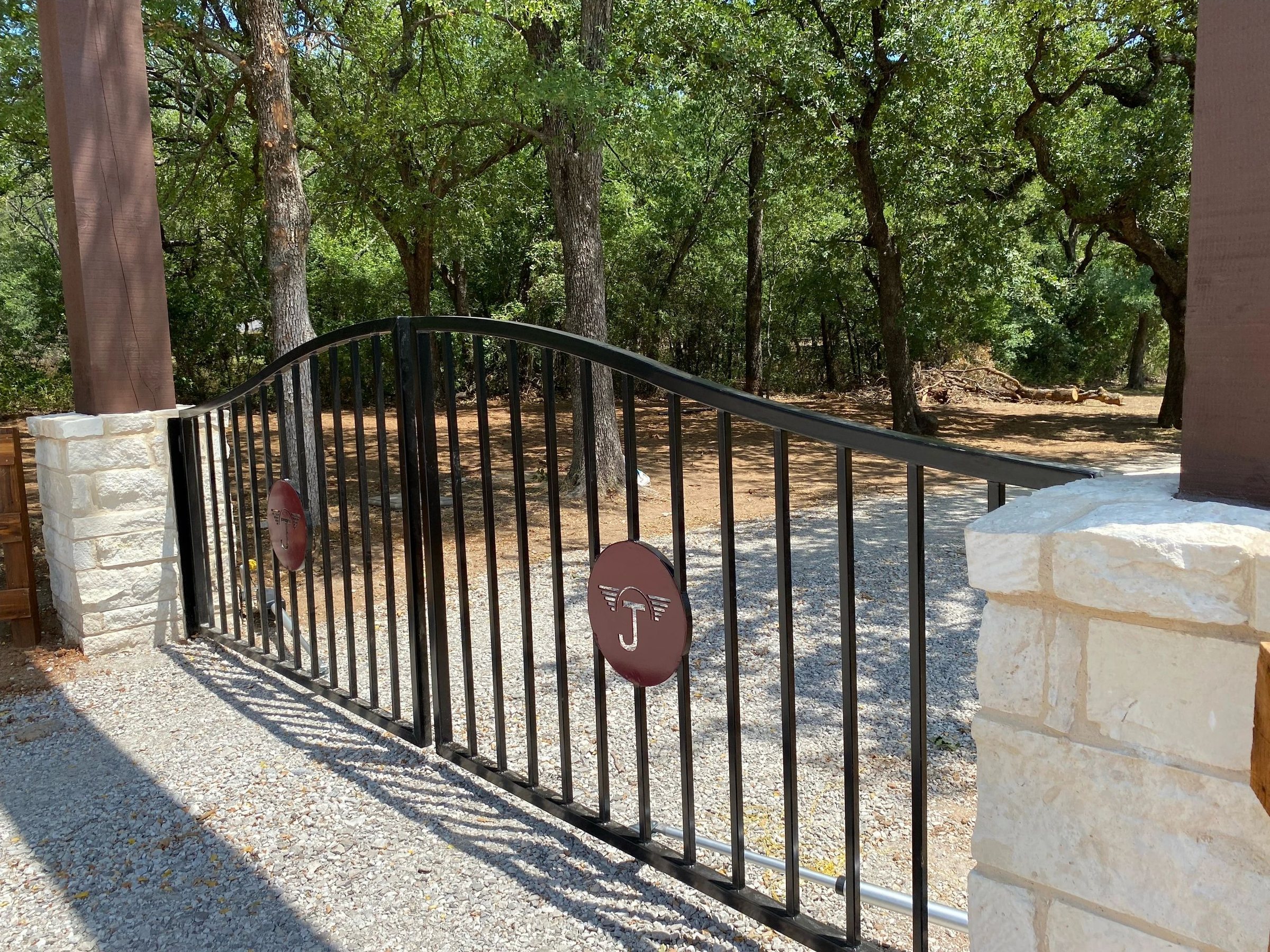 Custom fabricated entry gate