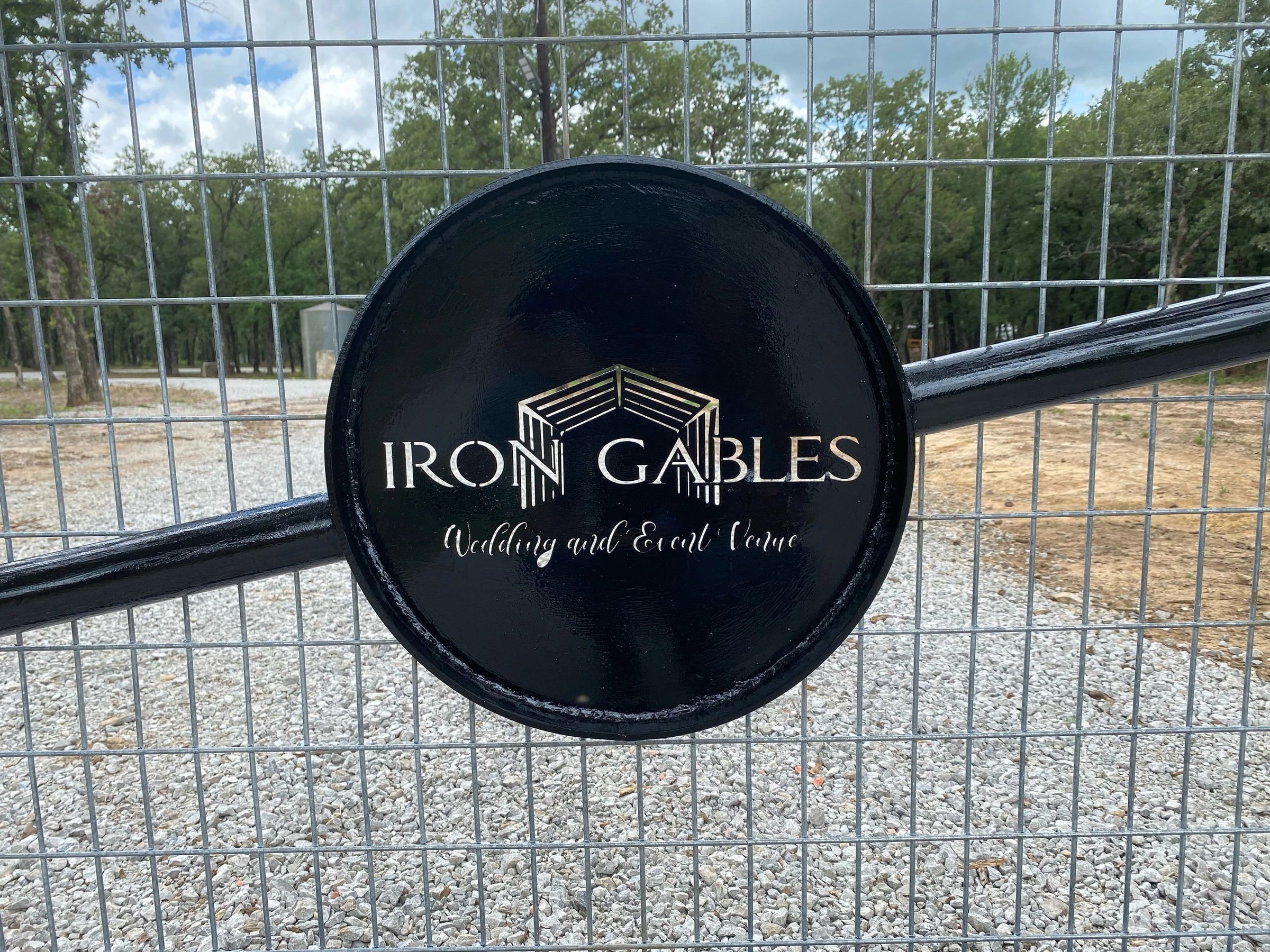 Iron Gables venue sign and gate