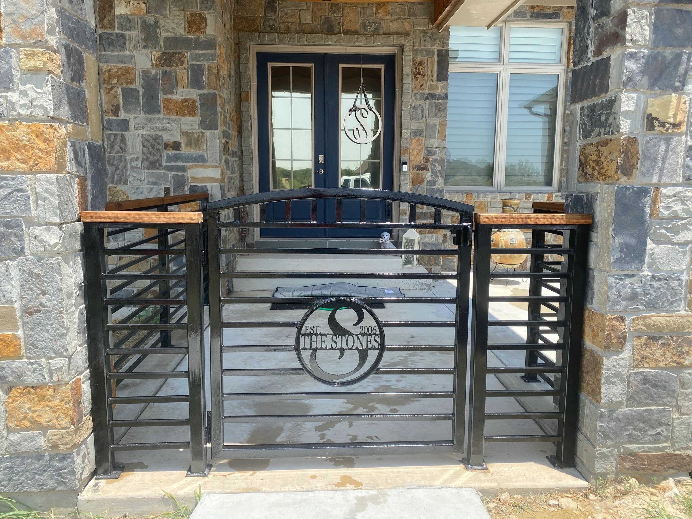 Stone and steel home entry