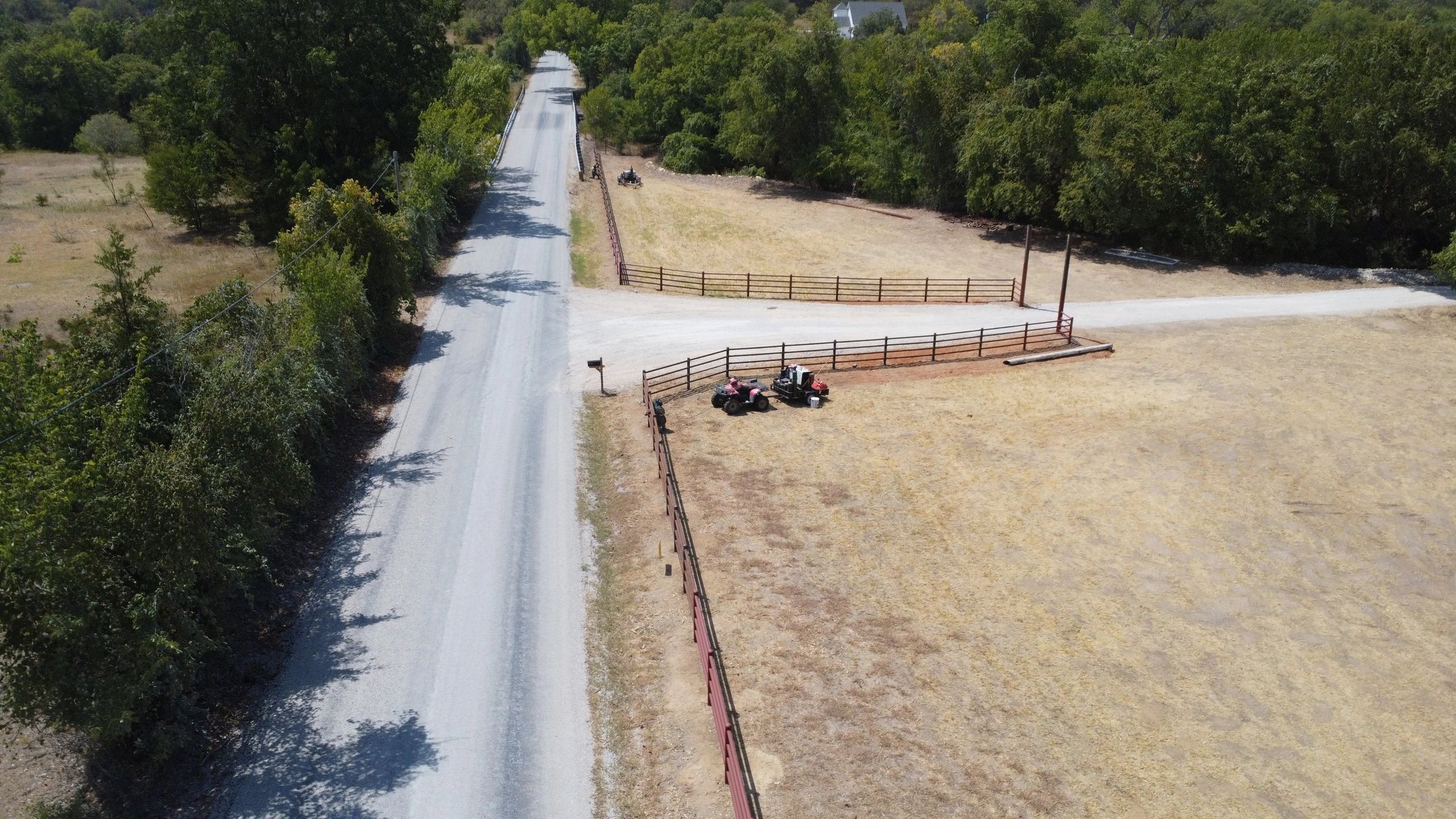 Aerial view of a finished drive and entry